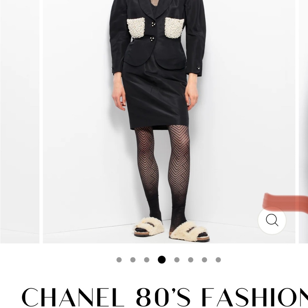 Chanel Black and White Blazer Skirt Ensemble